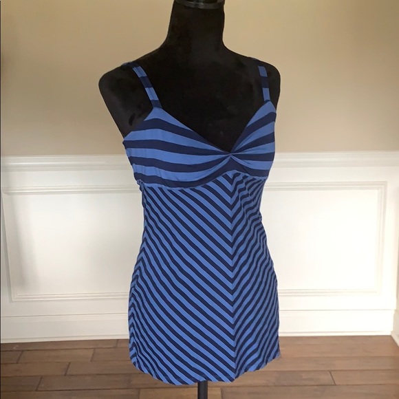 Ella Moss Spaghetti Strap Sweetheart Stripe Top L - Picture 2 of 8